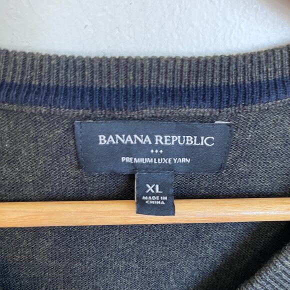Banana Republic Silk Cashmere Mens Sweater Size XL Dark Green Old Money Preppy - Picture 5 of 6